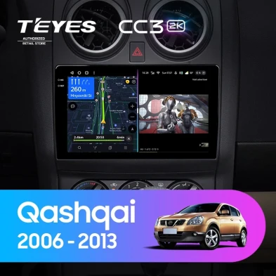 Штатная магнитола Teyes CC3 2K 4/64 Nissan Qashqai 1 J10 (2006-2013) F2