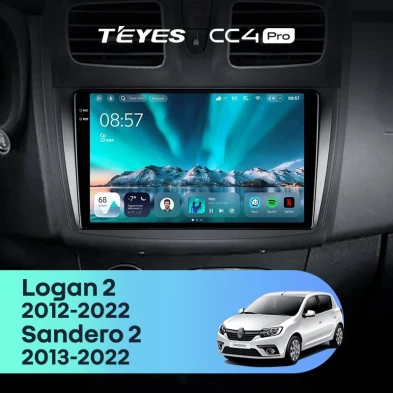 Штатная магнитола Teyes CC4 Pro 12/256 Renault Sandero 2 (2013-2022) F1