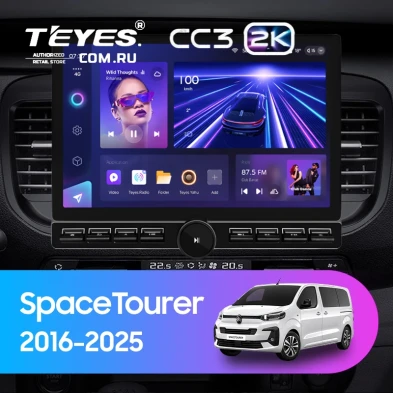 Штатная магнитола Teyes CC3 2K 6/128 Citroen SpaceTourer (2016-2026) (13" с кнопками)