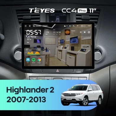 Штатная магнитола Teyes CC4 Pro 12/256 Toyota Highlander 2 XU40 (2007-2013) F2 (11")