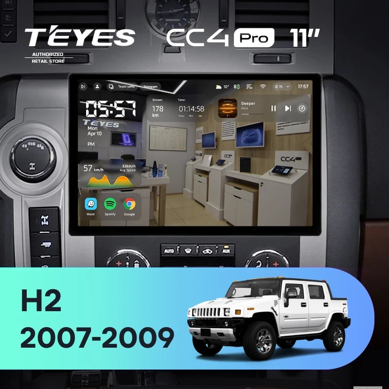 Штатная магнитола Teyes CC4 Pro 8/128 Hummer H2 E85 (2007-2009) F1 (11")