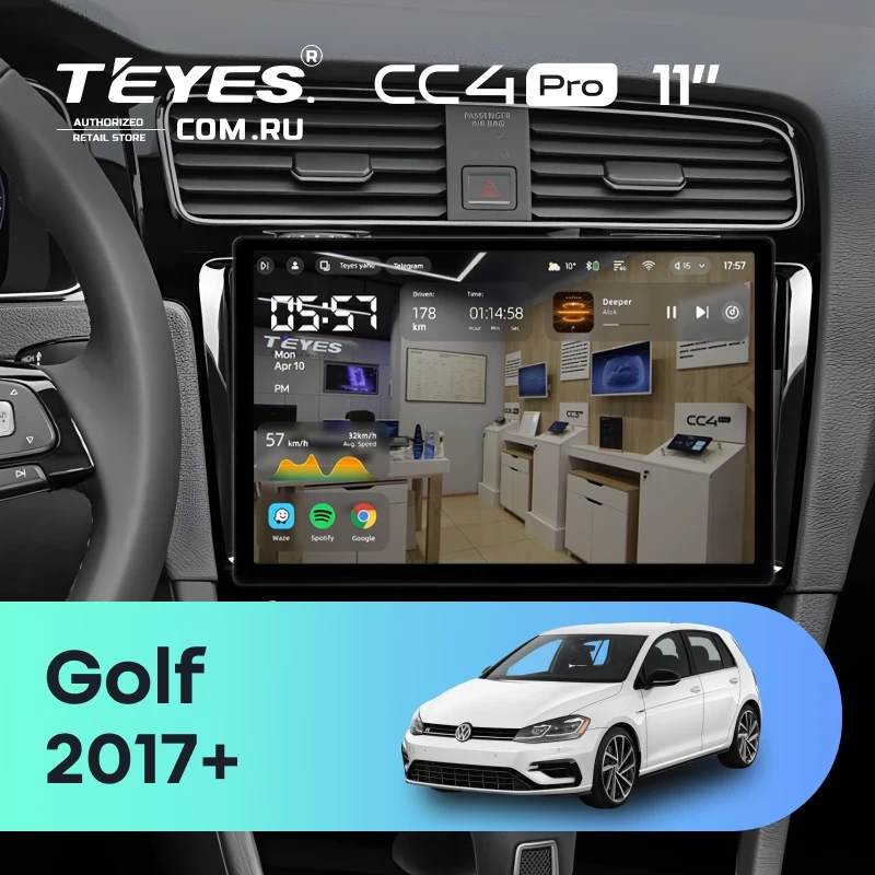Штатная магнитола Teyes CC4 Pro 8/128 Volkswagen Golf 2017+ (11")