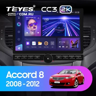 Штатная магнитола Teyes CC3 2K 6/128 Honda Accord 8 (2008-2012) (13" с кнопками)