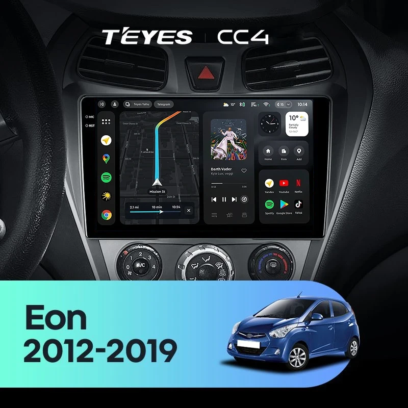 Штатная магнитола Teyes CC4 6/64 Hyundai Eon (2012-2019)