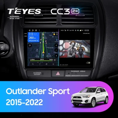 Штатная магнитола Teyes CC3 2K 4/32 Mitsubishi Outlander Sport (2015-2026) Тип-A