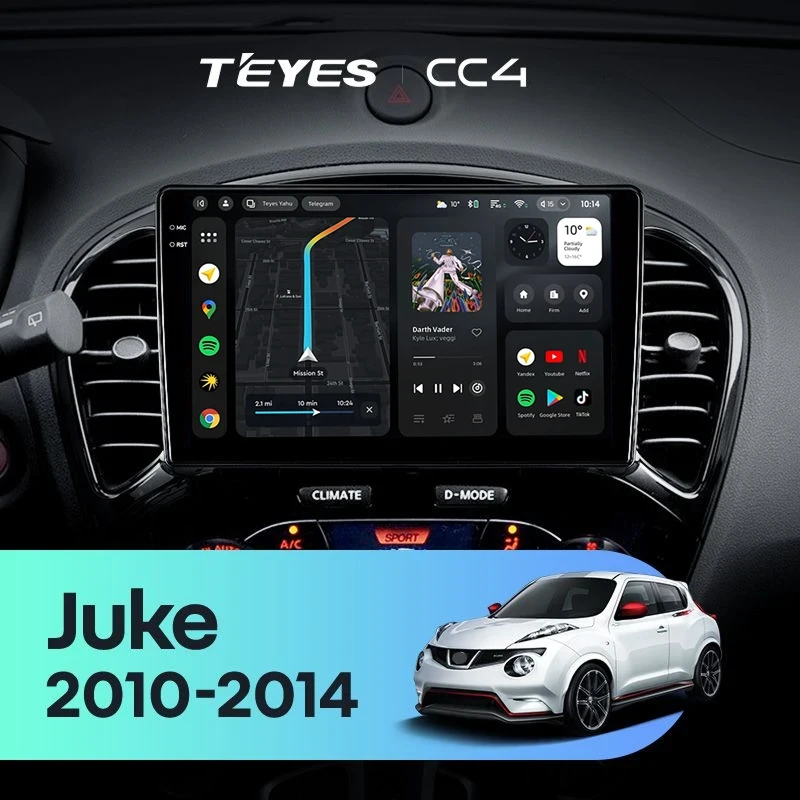 Штатная магнитола Teyes CC4 6/64 Nissan Juke (2010-2014)