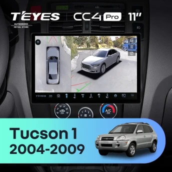 Штатная магнитола Teyes CC4 Pro 360 8/128 Hyundai Tucson 1 (2004-2009) F2 (11")