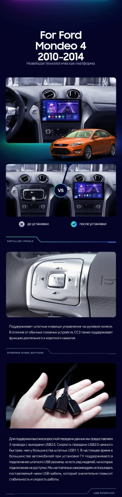 Штатная магнитола Teyes CC3 2K 6/128 Ford Mondeo 4 (2011-2014)