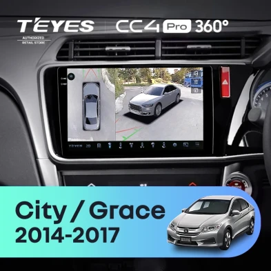 Штатная магнитола Teyes CC4 Pro 360 12/256 Honda City (2014-2017) Тип-B Правый руль