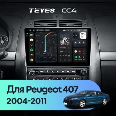 Штатная магнитола Teyes CC4 8/128 Peugeot 407 (2004-2011) F2