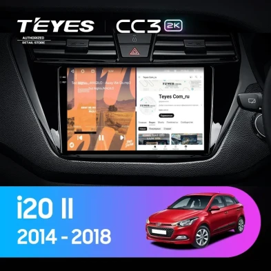 Штатная магнитола Teyes CC3 2K 360 6/128 Hyundai i20 2 GB (2014-2018) Правый руль
