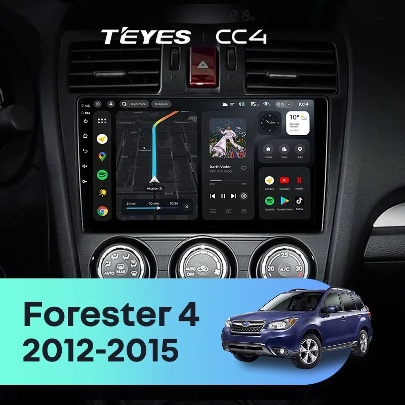 Штатная магнитола Teyes CC4 6/64 Subaru Forester 4 SJ (2012-2015) Тип-A