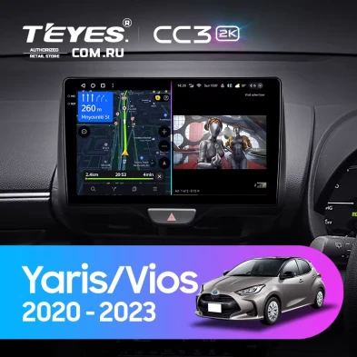 Штатная магнитола Teyes CC3 2K 4/32 Toyota Yaris (2020-2023) Правый руль