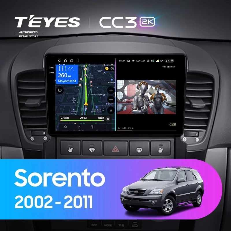 Штатная магнитола Teyes CC3 2K 4/64 Kia Sorento BL (2002-2011)