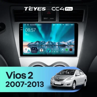 Штатная магнитола Teyes CC4 Pro 12/256 Toyota Vios 2 (2007-2013)