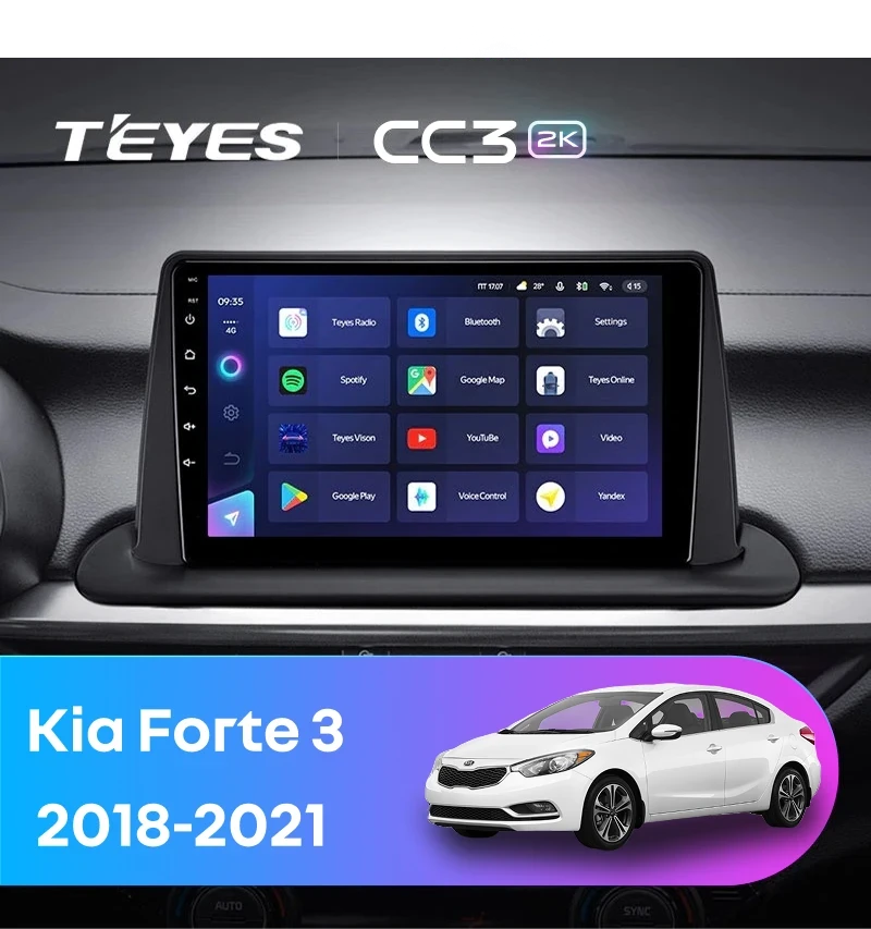 Штатная магнитола Teyes CC3 2K 6/128 Kia Forte 3 (2018-2021)