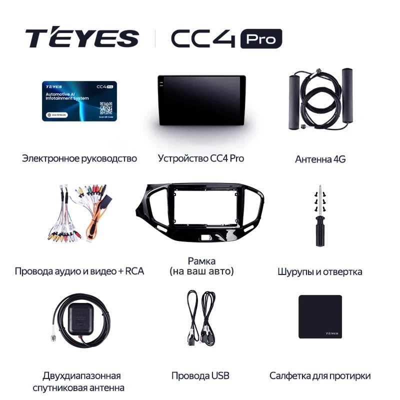 Штатная магнитола Teyes CC4 Pro 8/128 Volkswagen Transporter T5 (2003-2015)