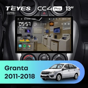 Штатная магнитола Teyes CC4 Pro 12/256 Lada Granta Sport (2011-2018) Тип-B (13")