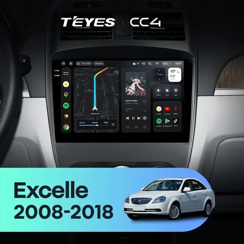 Штатная магнитола Teyes CC4 6/64 Buick Excelle (2008-2018)