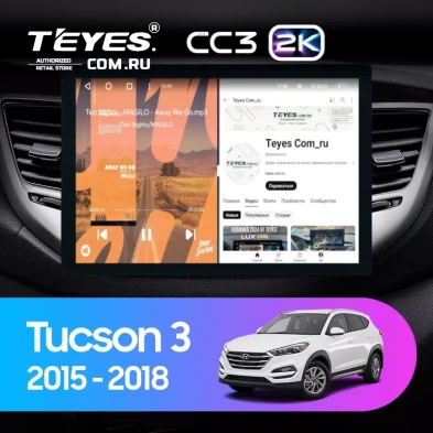 Штатная магнитола Teyes CC3 2K 4/32 Hyundai Tucson 3 (2015-2018) Тип-A (13")