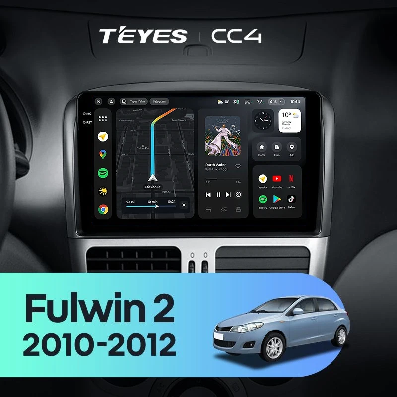 Штатная магнитола Teyes CC4 8/128 Chery Fulwin 2 (2010-2012) F2