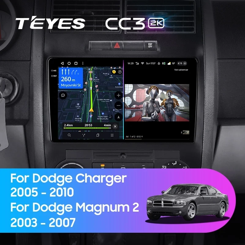 Штатная магнитола Teyes CC3 2K 4/32 Dodge Magnum 2 (2003-2007)